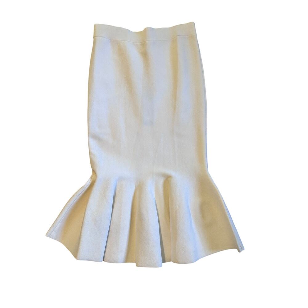 Eva Mednes for NY&C Fishtail Knit Skirt, S, Ivory NWT